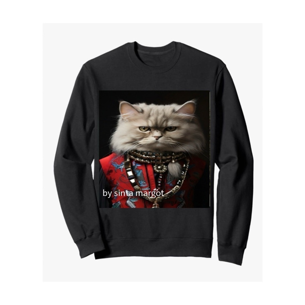 HANDCRAFTED digital art print Elegant Red and Black Cat wearing an outfit NWT - Picture 5 of 15